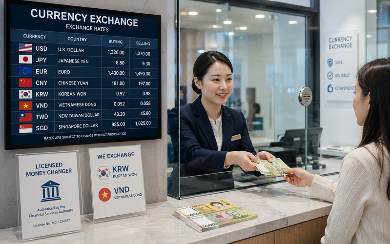 Nên đổi Won tại ngân hàng, quầy đổi tiền được cấp phép hoặc dịch vụ chuyển tiền uy tín để hạn chế rủi ro tỷ giá và tiền giả. 